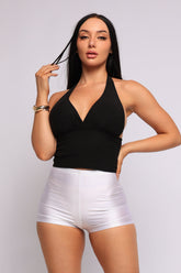 Heat Check Halter Tie-Back Crop Top