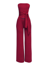 After Party Energy Strapless Tie Jumpsuit..