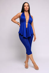 Heatwave Halter Cutout Capri Set...