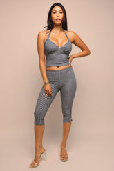 Halter top and capri pants set - Black