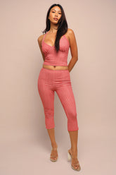 Halter top and capri pants set - Red