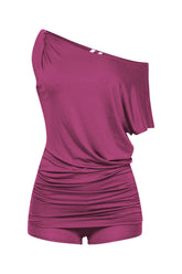 Skyline Crush Off Shoulder Batwing Shorts Set.