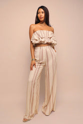 Sunset Flare Ruffle Tube & Wide Leg Set