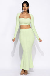 Tube top, bolero top, maxi skirt set