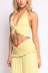 Sunspell Twist Halter Maxi Skirt Set