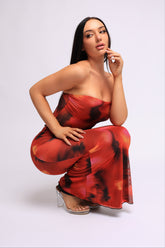 Heat Mirage Mesh Tube Top & Maxi Skirt Set.