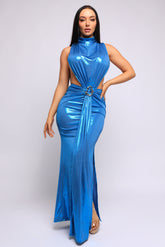 Midnight Slit Tie Waist Maxi Dress...