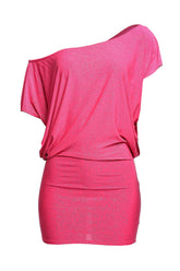 Disco Muse One Shoulder Glitter Mini Dress....