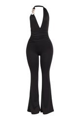 Show Off Hours Backless Halter Jumpsuit..