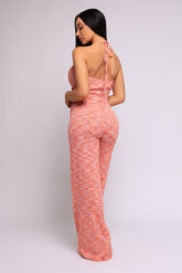 Sweet Escape Cut Out Halter Wide Leg Jumpsuit.