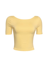 Short sleeve open back top