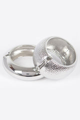 Textured hammered silver bracelet with bold wide design

