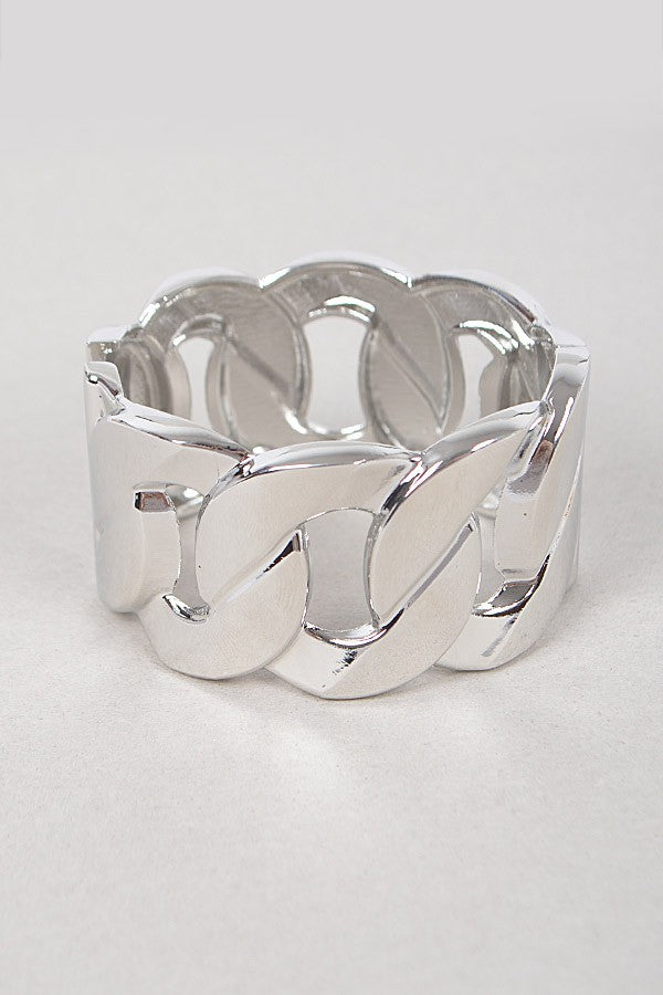 Wide Chain Metal Bracelet