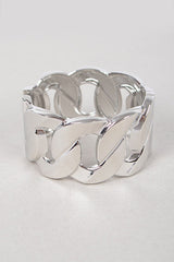 Wide Chain Metal Bracelet