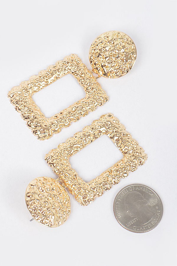 Hammered Multi Metal Earring