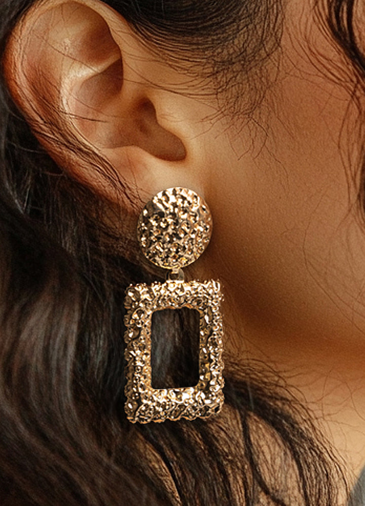 Hammered Multi Metal Earring