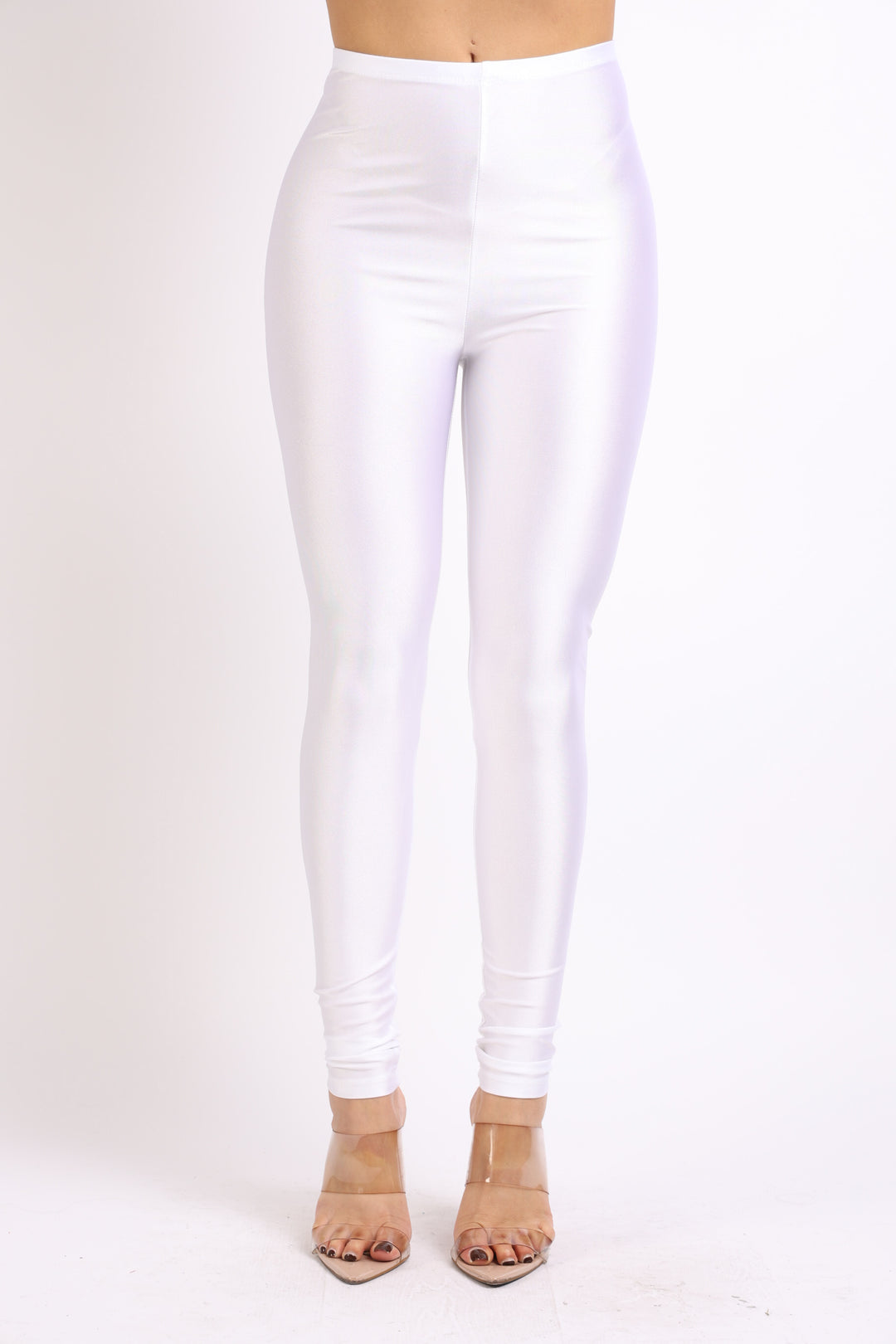 Highwaisted shiny nylon leggings