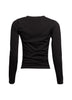 Black Bogomore Lace Corset Long Sleeve Top - back view.