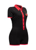 Black Bogomore bodysuit highlighting the slim fit design from right side - right side view.