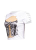 Left side view of Bogomore Lingerie Illusion T-Shirt in White.