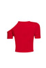Back view of Holly Shady Lady Asymmetric Tee in [color], showing the unique cut-out shoulder detail.