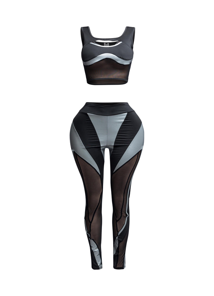 Cut Out Detailed Top and Leggings Set