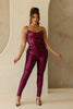 Shiny metallic ruched pants set