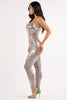 Shiny metallic ruched pants set