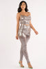 Shiny metallic ruched pants set