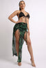 Printed mesh skirt cover up set with double slit