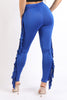 Lace up and fringe pants