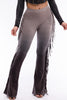 Dip wash fringe flared pants