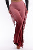 Dip wash fringe flared pants