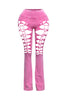 CUT AND TIE MINERAL WASH FLARED PANTS
