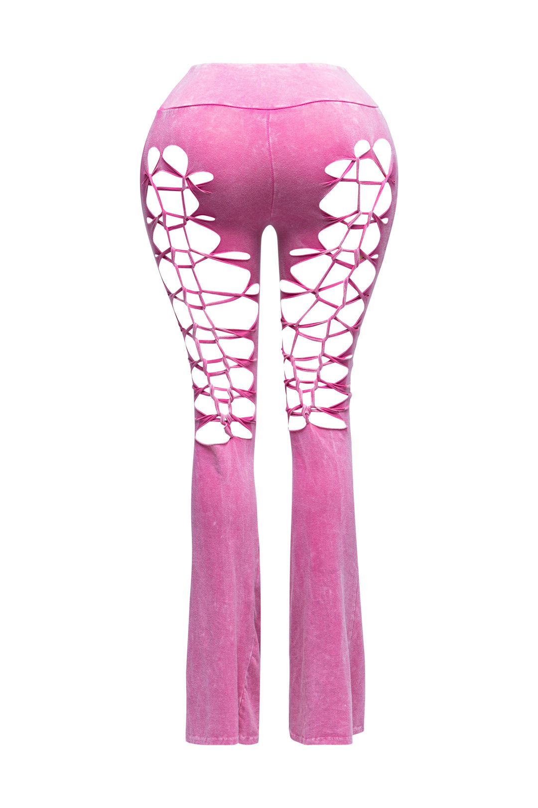 CUT AND TIE MINERAL WASH FLARED PANTS