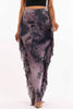 Tie dyed fringed maxi skirt