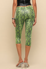 Wild Heat Foil Print High Waist Capri Pants