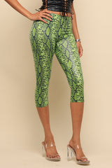 Wild Heat Foil Print High Waist Capri Pants