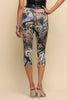 Wild Heat Foil Print High Waist Capri Pants
