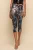 Wild Heat Foil Print High Waist Capri Pants