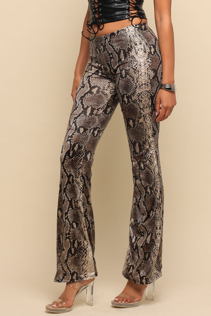 Wild Light Foiled Animal Flare Pants