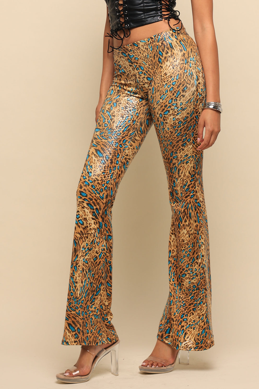 Wild Light Foiled Animal Flare Pants