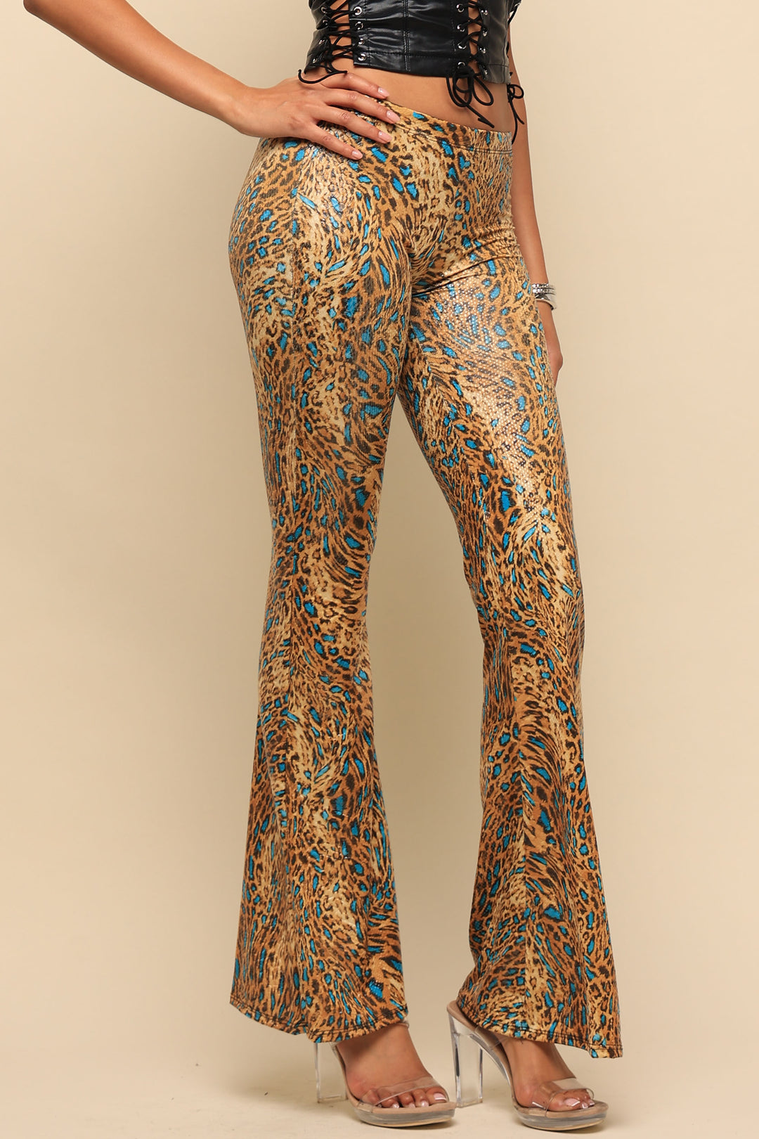 Wild Light Foiled Animal Flare Pants