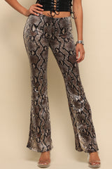 Wild Light Foiled Animal Flare Pants
