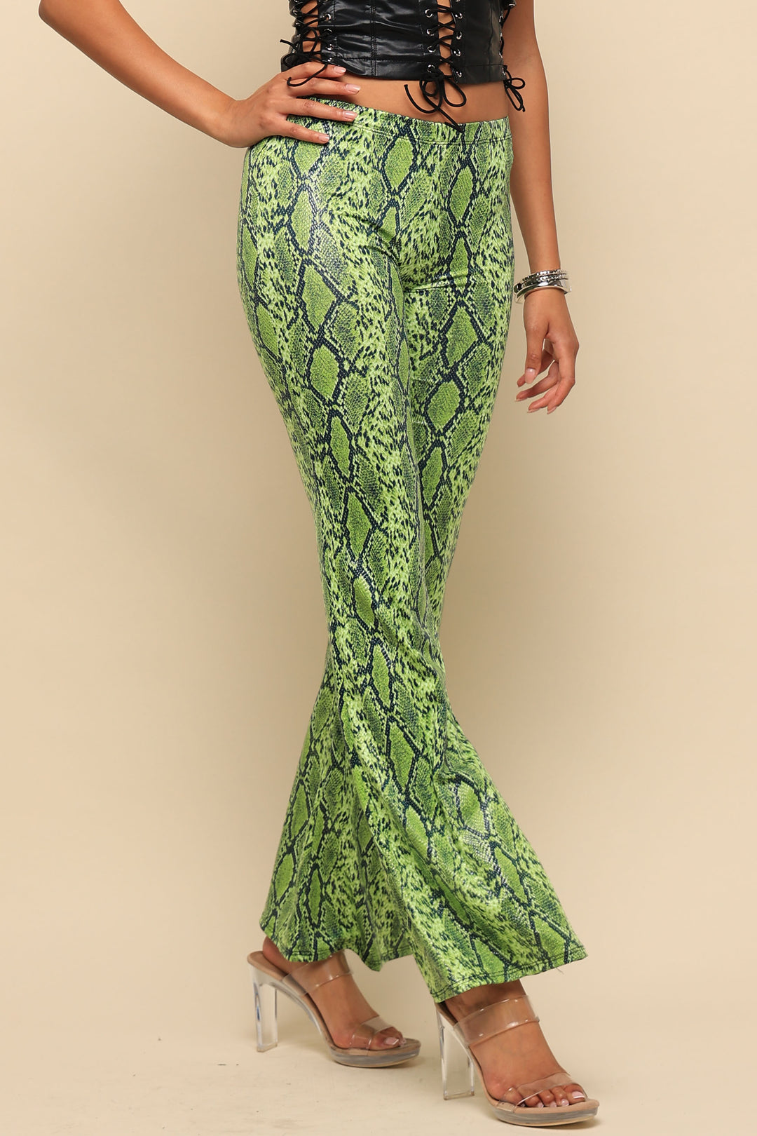 Wild Light Foiled Animal Flare Pants