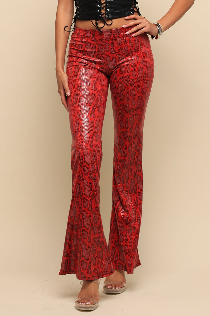 Wild Light Foiled Animal Flare Pants