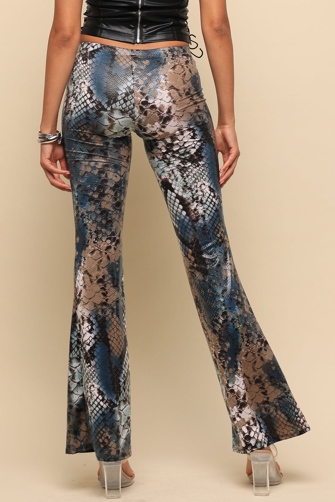 Wild Light Foiled Animal Flare Pants