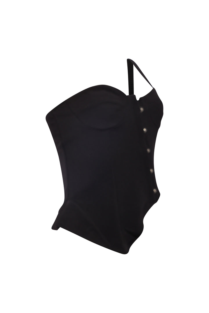 One shoulder strap asymmetrical tank top