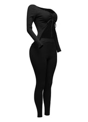 Ruched drawstring top set