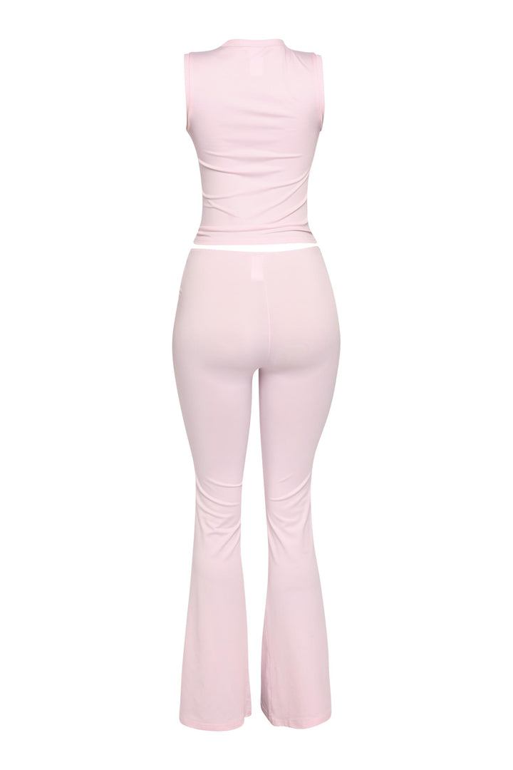  Soft pink two piece set with flirty heart front cutout